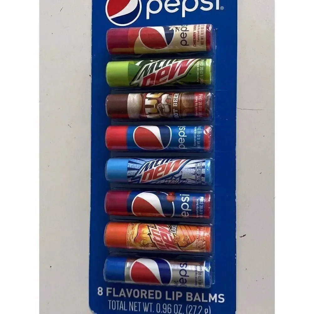 8 Pack‎  Pepsi Mountain Dew Mug Root Beer Flavored Lip Balms NEW